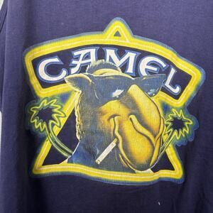 Vintage 90s Camel Cigarette Tank Top No Tag L Smoking Tobacco America Navy Shirt